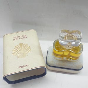 White Linen Parfum 15 ml Extrait Splash Estee Lauder, Vintage, scatola, France, Originale autentico fresco, Non usato, rarita', lux gift.