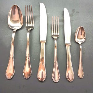 Set 39 Posate Argentate 1000 Antiche Vintage 60s Francia, per 6 persone, in scatola originale, bellissime, ottimo stato e qualita' Punzonate