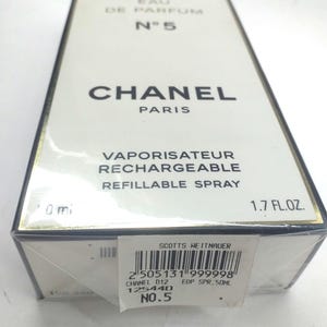 Perfume de mujer Chanel N5 EDP 50 ml Recargable Estuche Negro! Spray, auténtico vintage, Francia, original, nuevo, Rarissimo, en blíster, sellado. imagen 7