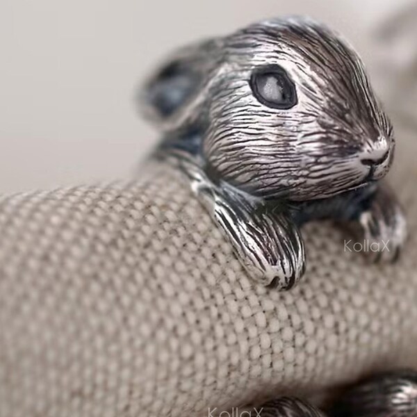 Bunny Rabbit Dwarf Wrap Ring Antique Sterling Silver 925 Jewelry Birthday Gift Idea Jewellery Adjustable Vintage Netherlands