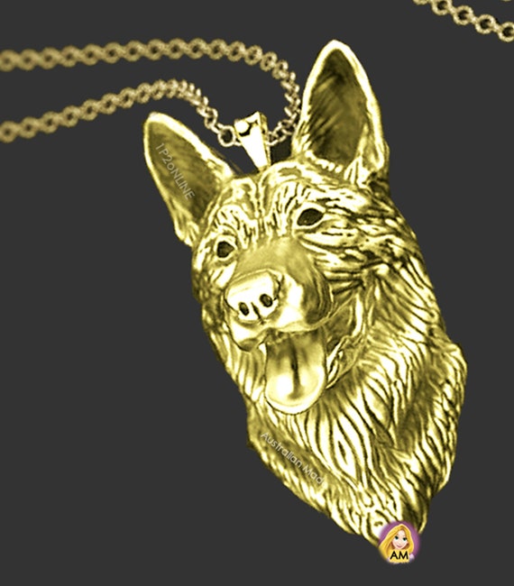 Gold German Shepherd Dog Necklace Pendant Charm Gifts Shephard - Etsy UK