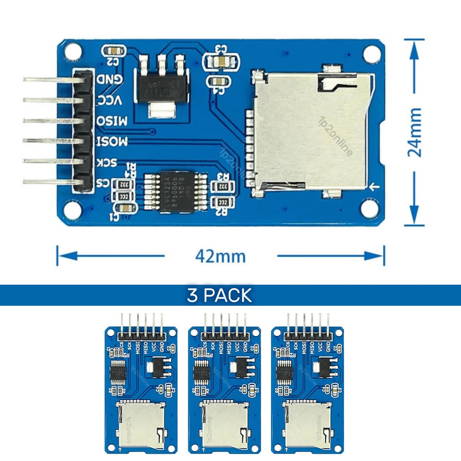 3 Pack Arduino Micro SD Card Reader module Spi Mini TF SDHC - Etsy France