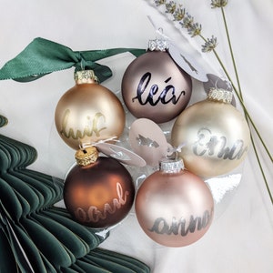personalisierbare Weihnachtskugel aus Echtglas, mix and match, Baumschmuck, Weihnachtsdeko, Wichteleschenk, Tischdeko Weihnachten