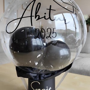 Personalisierter Abitur Ballon 2025 | Geschenk zum Schulabschluss | Deko mit Name & Wunschtext | Graduation Geschenkbox