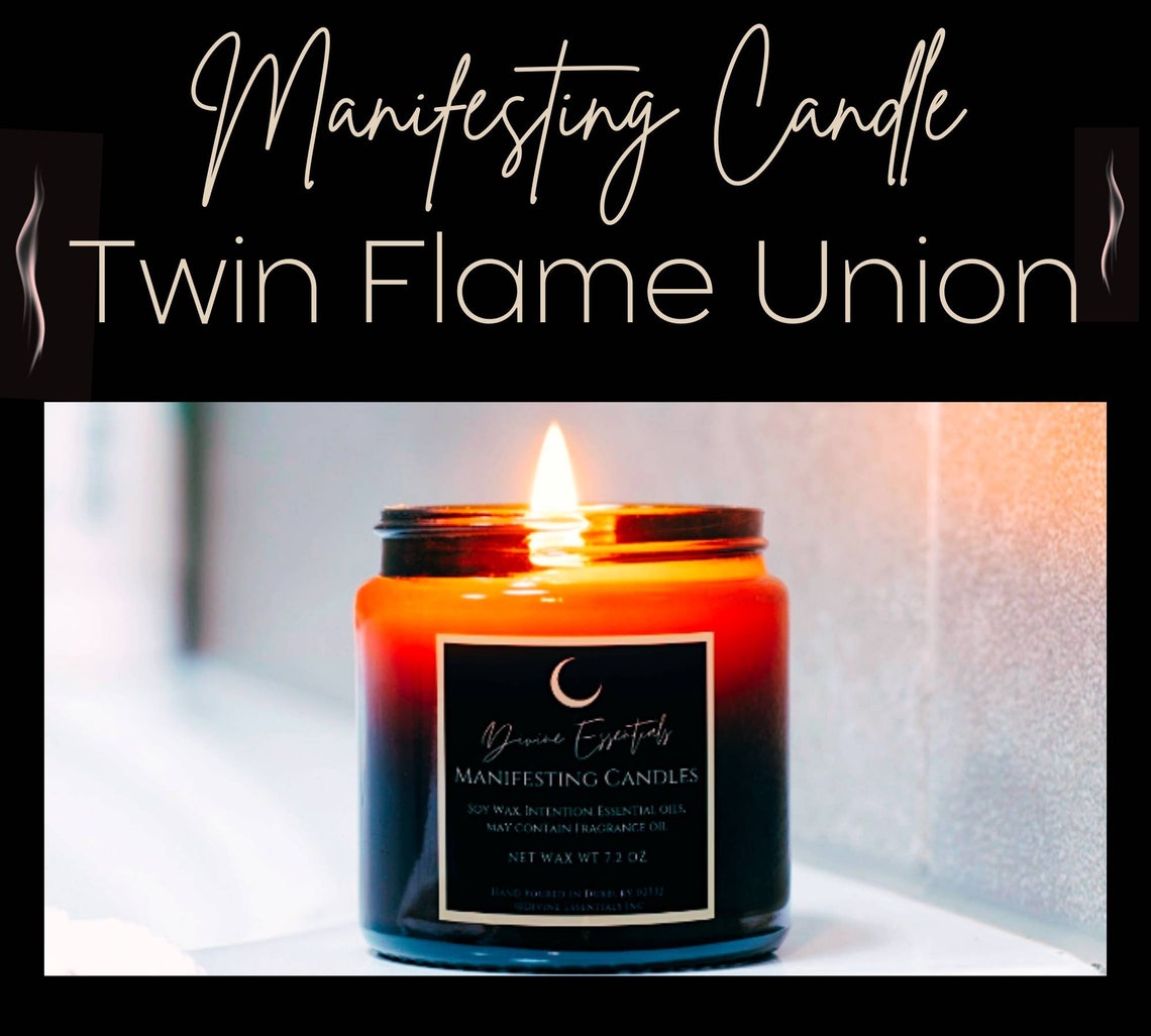 Twin Flame Union & Manifestation Candle Intention to Attract Etsy