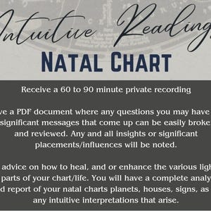 Natal Chart Reading - Self Exploration & Intuitive Insights Specific to You!