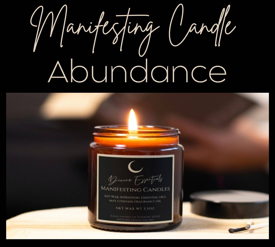 Abundance Candle / Intention Manifesting Candle / Crystal Etsy
