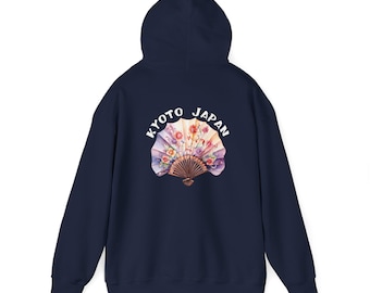 Kioto japońska bluza z kapturem dla japońskiego miłośnika, bluza unisex, projekt japońskiego fana, prezent dla japońskiego entuzjasty, odzież azjatycka