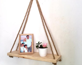 Rope shelf  Hanging shelves rope Floating shelves Triangle shelf