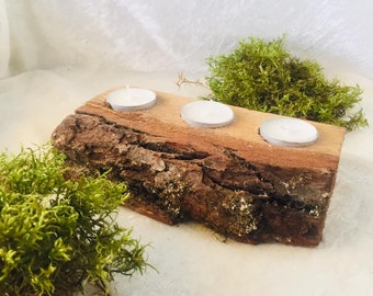 Wood candle holder . Wedding centerpieces for tables