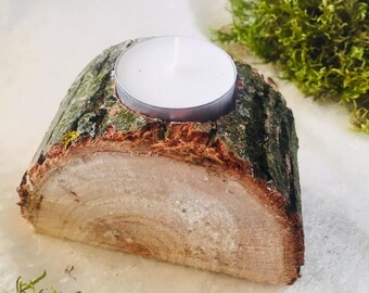 Candelabro de troncos Decoración de boda Cottagecore Juego de candelabros rústicos