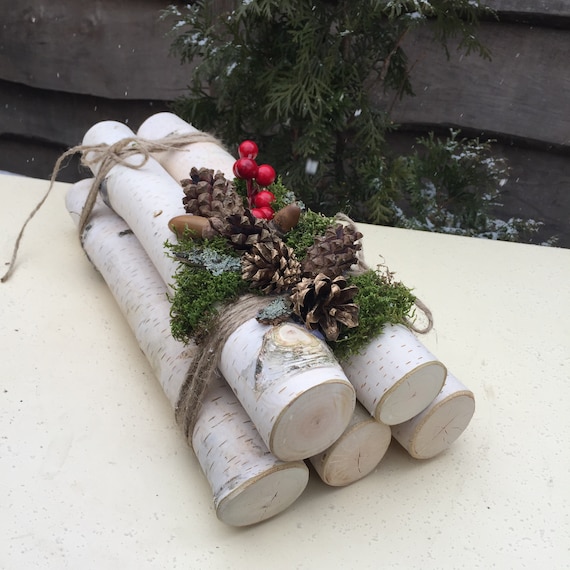 15 White Birch Fireplace Logs Christmas Birch Bundle White Birch Logs 