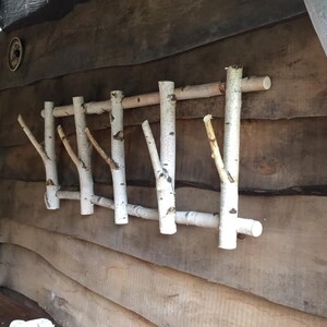 Birch Branches Clothing Hanger Rustic Coat Rack Wooden Birch Coat Rack ...