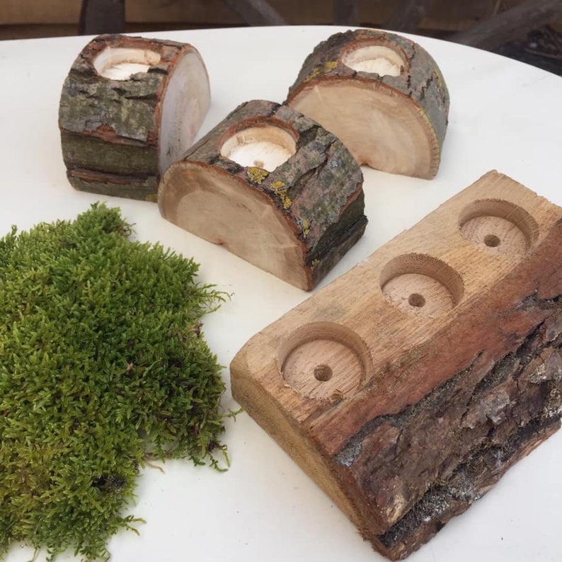 Log Candle Holder Tree Candle Holder Advent Candle Holder Wood Etsy