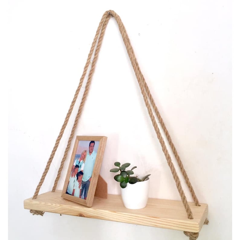 Rope Shelf Hanging Shelves Rope Floating Shelves Triangle Etsy