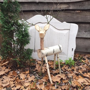 Wooden reindeer christmas decor Reindeer figurine
