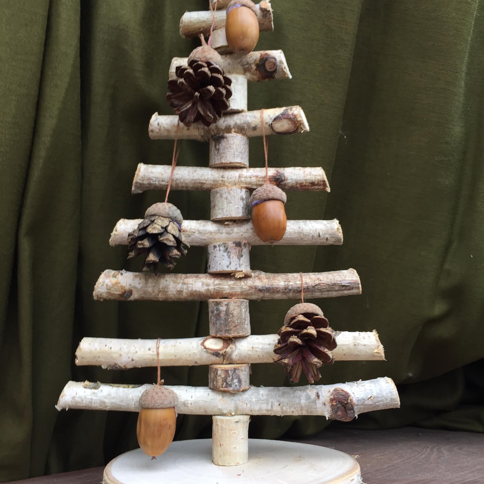 White Birch Logs Tiered Tray Decor Christmas Rustic Wood Bundle 