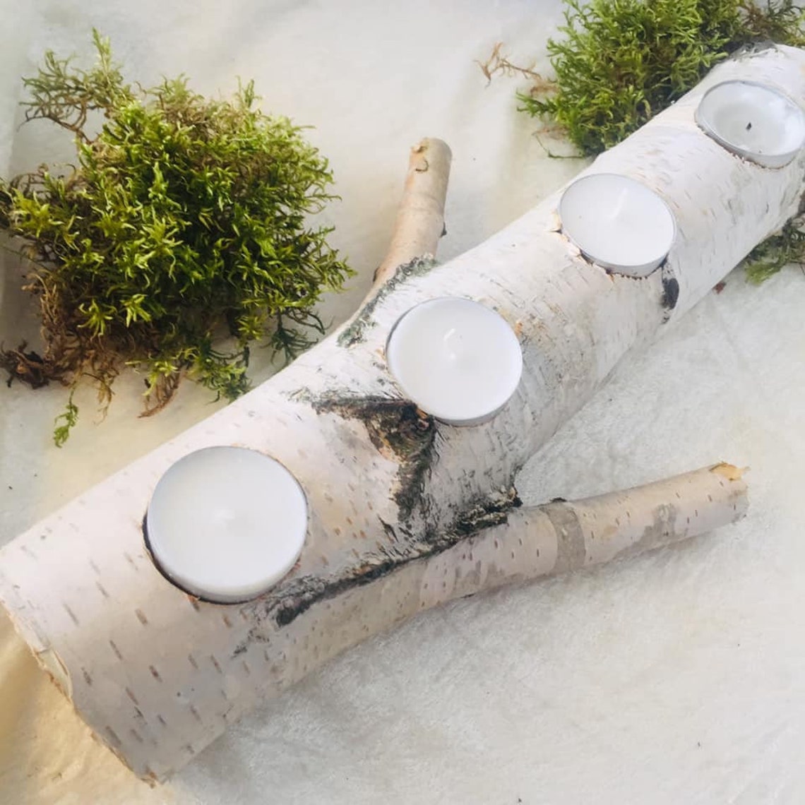 White birch candle holder Wedding centerpieces for tables Etsy