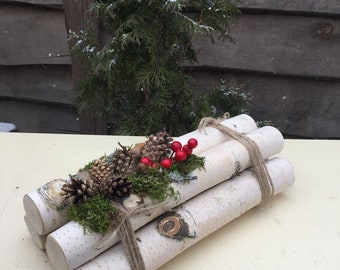BIG 15 "White birch Fireplace logs Christmas Birch Bundle  White birch logs