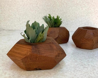 Holz Geometrische Pflanzer Mini Pflanzer Luftpflanzenhalter Umweltfreundliche Geschenke