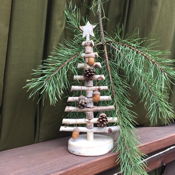 3D木製クリスマスツリー、自立型クリスマスツリー、白樺の木、エコ