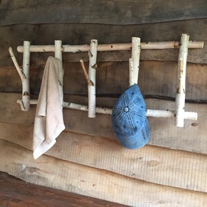 Birch Branches Clothing Hanger Rustic Coat Rack Wooden Birch Coat Rack ...