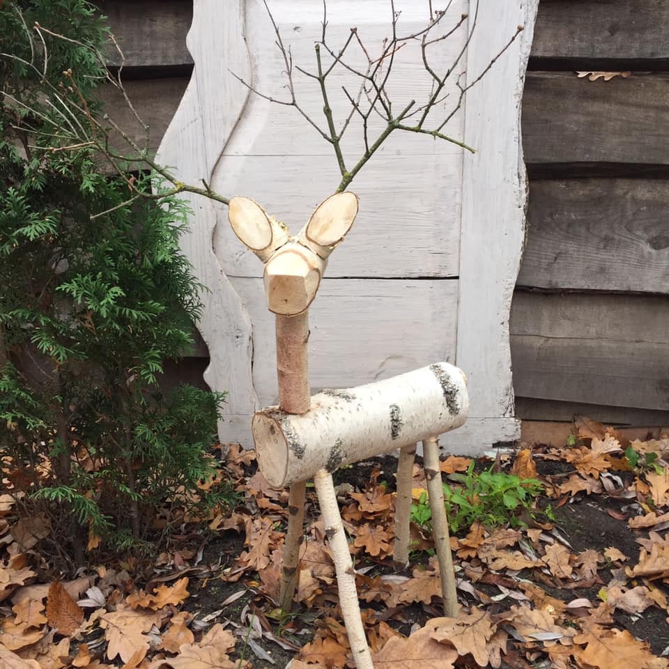 SEWACC 40 Pezzi Testa Di Cervo In Legno Ornamenti Di Natale Appeso Pendente Di Renna Vergine In Legno Fai Da Te Appese Albero Di Natale Incompiuto Con Corde Per