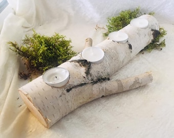 Candelabro de abedul blanco Centros de mesa para bodas