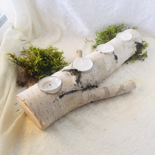 White birch  candle holder   Wedding centerpieces for tables