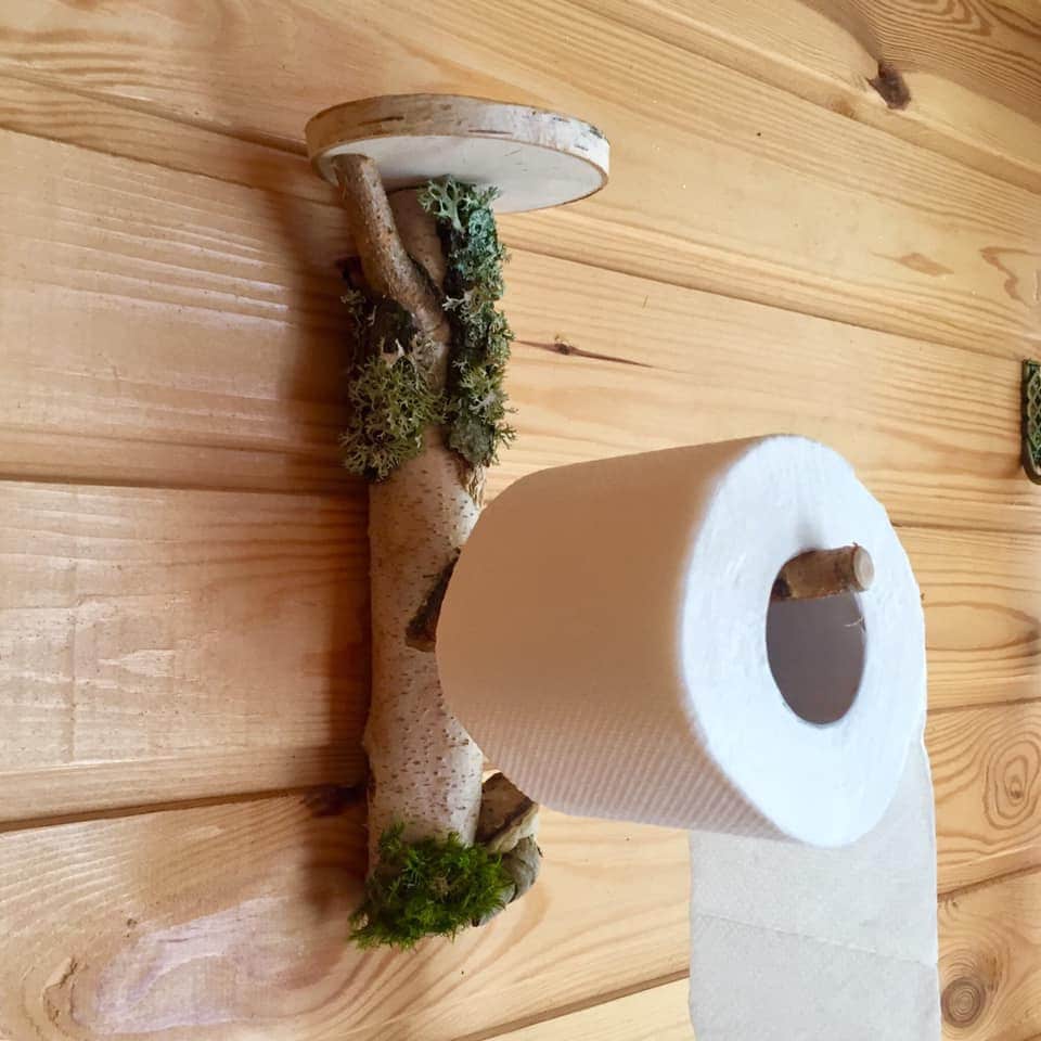 Portarotolo Carta Da Cucina In Legno Stile Rustico - Base Antiscivolo, Per Tavolo O Armadio, Design Fattoria