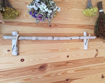 Ecofriendlyhome Rustic curtain rod White birch branch Custom curtain rod