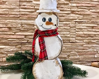 Wooden Snowmen Snowman Figurine Primitive Snowman - Etsy