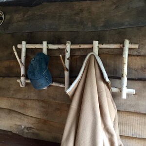 Birch Branches Clothing Hanger Rustic Coat Rack Wooden Birch Coat Rack ...