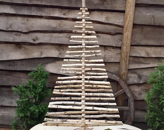 Árbol de Navidad de madera ecológico Decoración Forestcore Árbol de Navidad de abedul Rama de abedul blanco