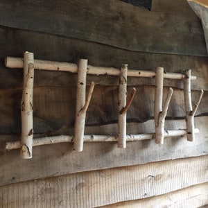Birch Branches Clothing Hanger Rustic Coat Rack Wooden Birch Coat Rack ...