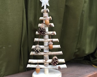 Árbol de Navidad de madera 3D Árbol de Navidad de pie Árbol de abedul Árbol de Navidad ecológico