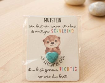 Mutstein für Schulkinder – Mutmacher, Glücksbringer & Taschenbegleiter