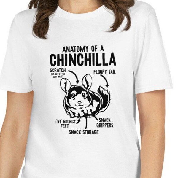 Chemise chinchilla | Cadeaux Chinchilla | Anatomie d’un T-shirt unisexe Chinchilla