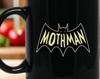 Mothman Coffee Mug | Gaming Black Mug, 11 oz.