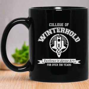 College Of Winterhold RPG 11 oz. RPG Coffee Mug | Video Game Coffee Mug | Gaming Video Game Black Mug