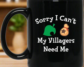 Sorry, mijn dorpelingen hebben me niet nodig mok | Koffiemok videospelletje | Gaming 11 oz. Zwarte mok