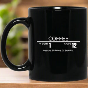 Coffee RPG 11 oz. RPG  Mug | Video Game Coffee Mug | Fantasy Role Playing Gaming Video Game Black Mug