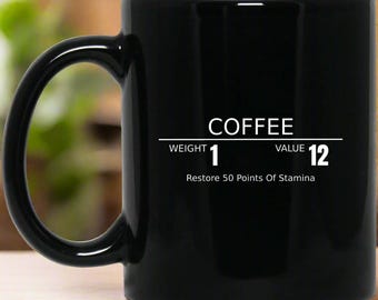 Coffee RPG 11 oz. RPG  Mug | Video Game Coffee Mug | Fantasy Role Playing Gaming Video Game Black Mug