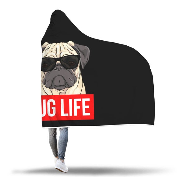 Pug Hooded Blanket Pug Hooded Blanket
