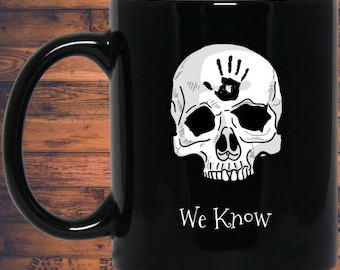 Dark Brotherhood We Know 11 oz Mug | Video Game Coffee Mug | Gaming RPG Video Game Black Mug