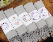 Light Gray Pashmina, Pashmina Scarf, Personalized Pashmina, Pashmina Shawl,Bridesmaid Proposal, Handmade Pashmina, Bridal Wrap,bridal shower