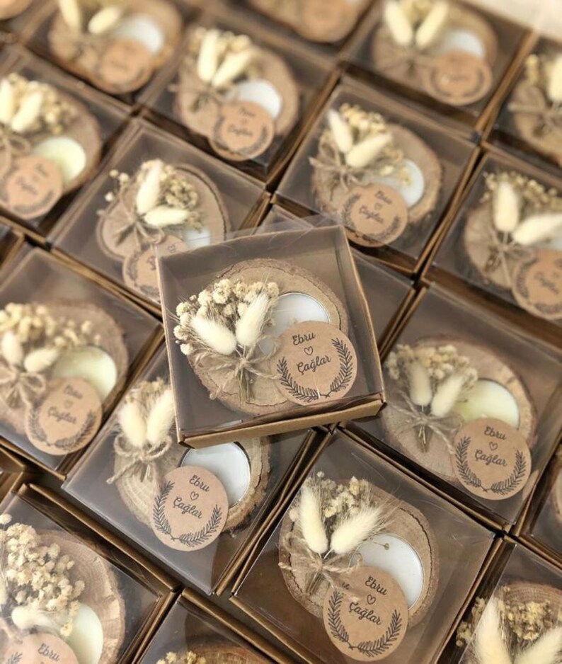 Personalized Wedding shower favors rustic tealight holder Etsy