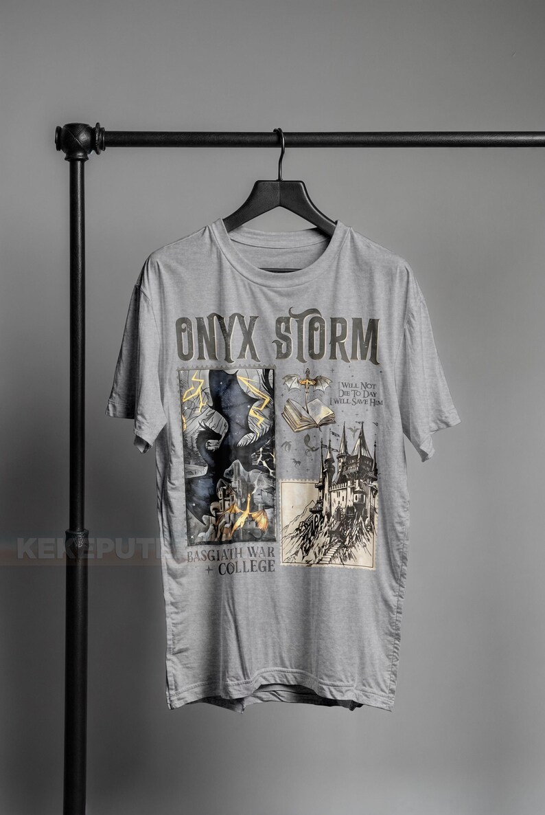 Fourth Wing Series T-Shirt , Onyx Storm, Dragon Rider, Bookish Tee Gift For Book Lover, Violet Sorrengail, Fantasy book ID image 4