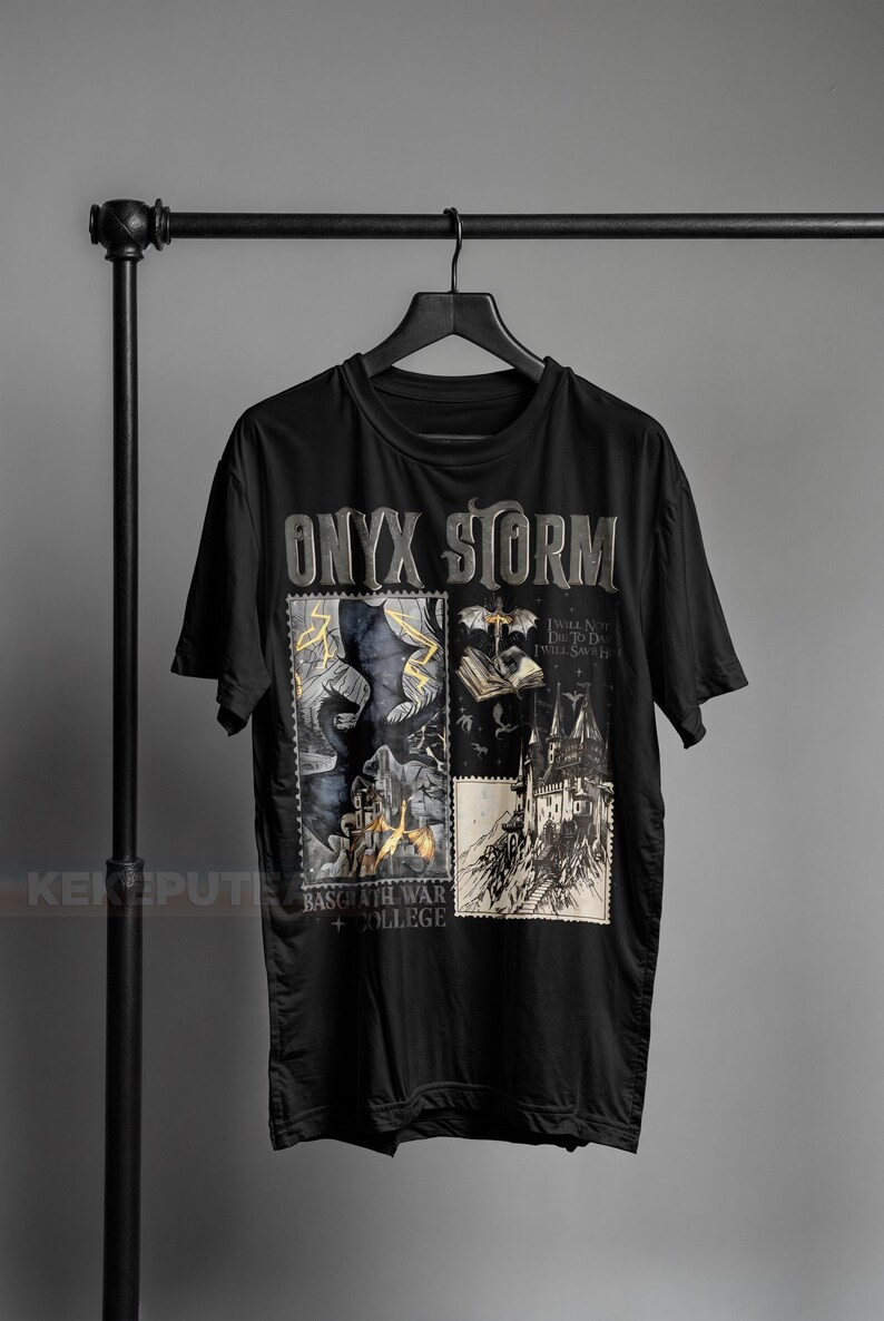 Fourth Wing Series T-Shirt , Onyx Storm, Dragon Rider, Bookish Tee Gift For Book Lover, Violet Sorrengail, Fantasy book ID image 5