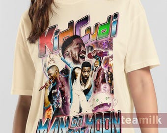 Kid Cudi Man On The Moon, Rap-Album-Grafik-T-Shirt, Hip-Hop-Musik-merch, Streetwear-Geschenk für Rap-Fans Geschenk für Frauen und Männer Unisex T-Shirt